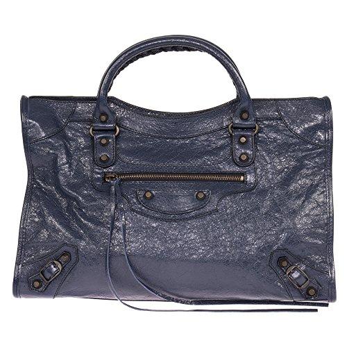 Balenciaga Women's Classic City Leather Bag, Bleu Obscur