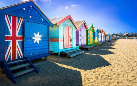 Brighton beach Lined with colourful, Victorian bathing boxes, this popular beach is located in Australia