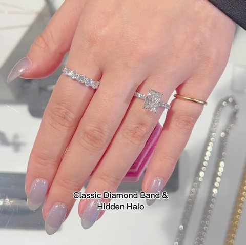 radiant cut diamond engagement ring diamond band melbourne