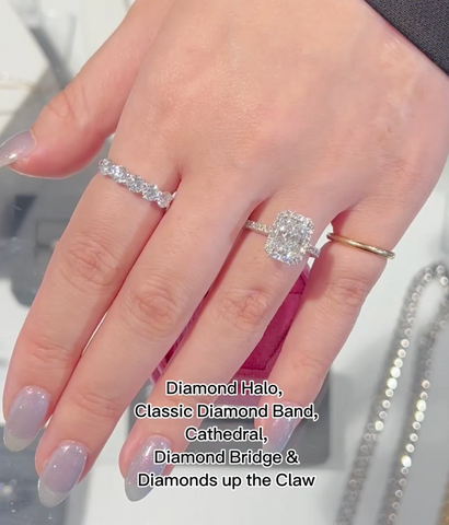 radiant diamond halo engagement ring melbourne