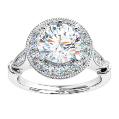 Round Halo Engagement Ring