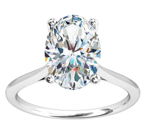 white gold oval engagement ring