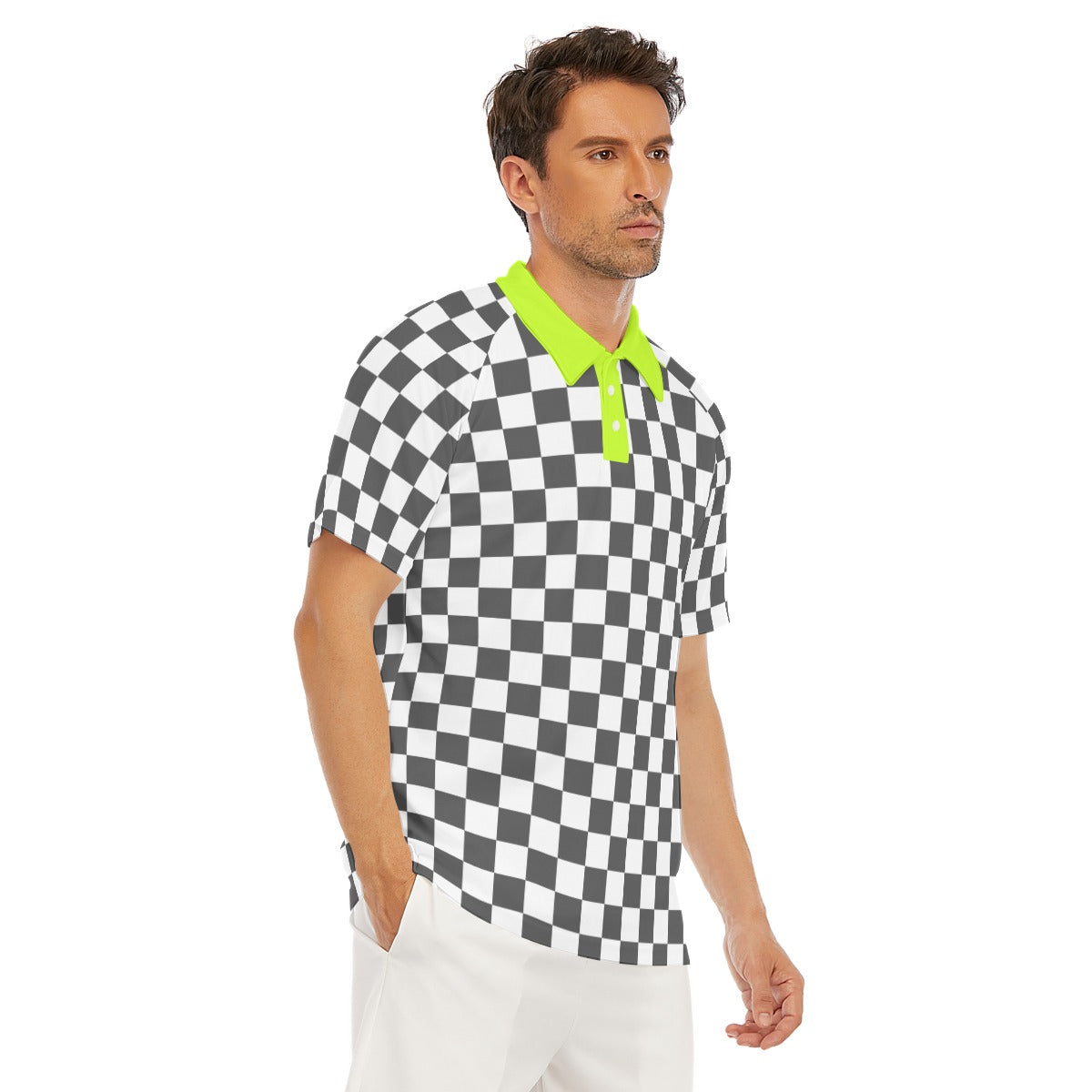 checkered golf shirt