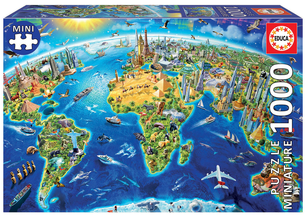 Educa 1000 Piece Puzzle- World Landmarks Miniature