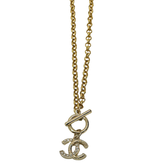 Chanel - Gold 'CC' Sunburst Necklace Large