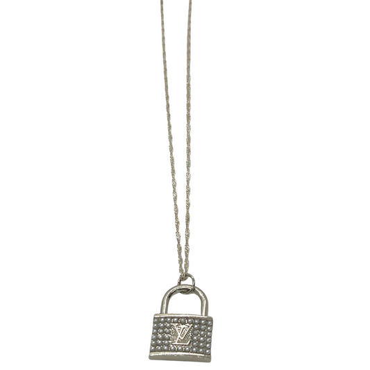 Authentic Louis Vuitton Button | Reworked Silver 16 Necklace