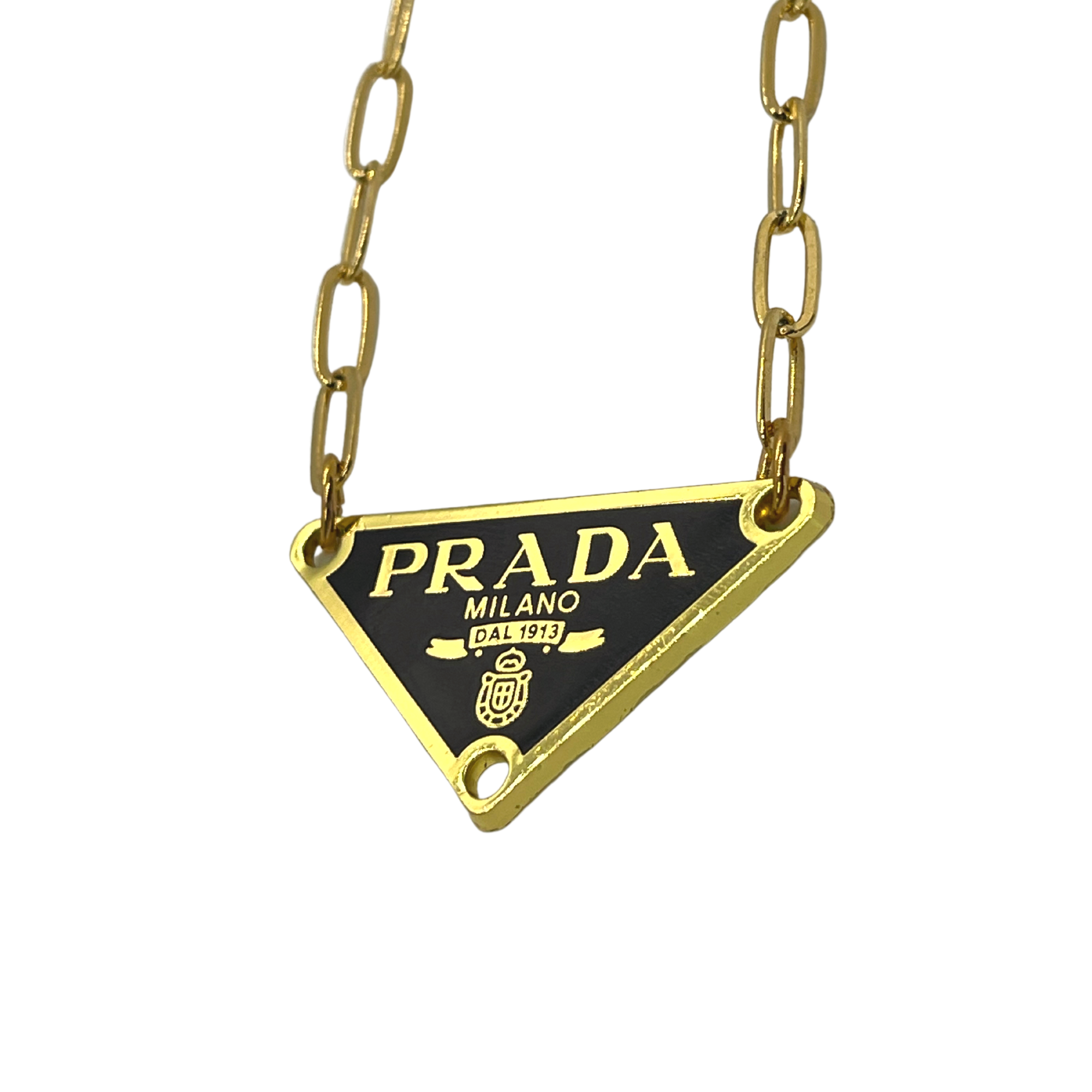 MICRO BLACK PRADA REWORKED NECKLACE | shopohmy