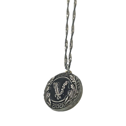 Authentic Louis Vuitton Button | Reworked Silver 16 Necklace