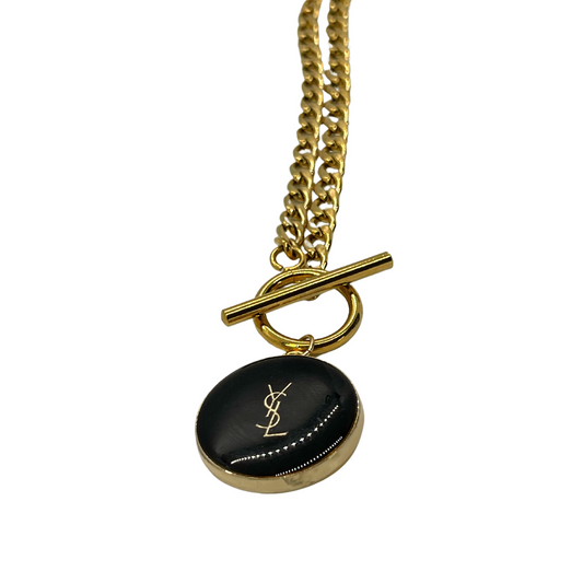 Gold Chunky 16 Inch Necklace with Toggle + Louis Vuitton Lock Set – Haus of  Luxury