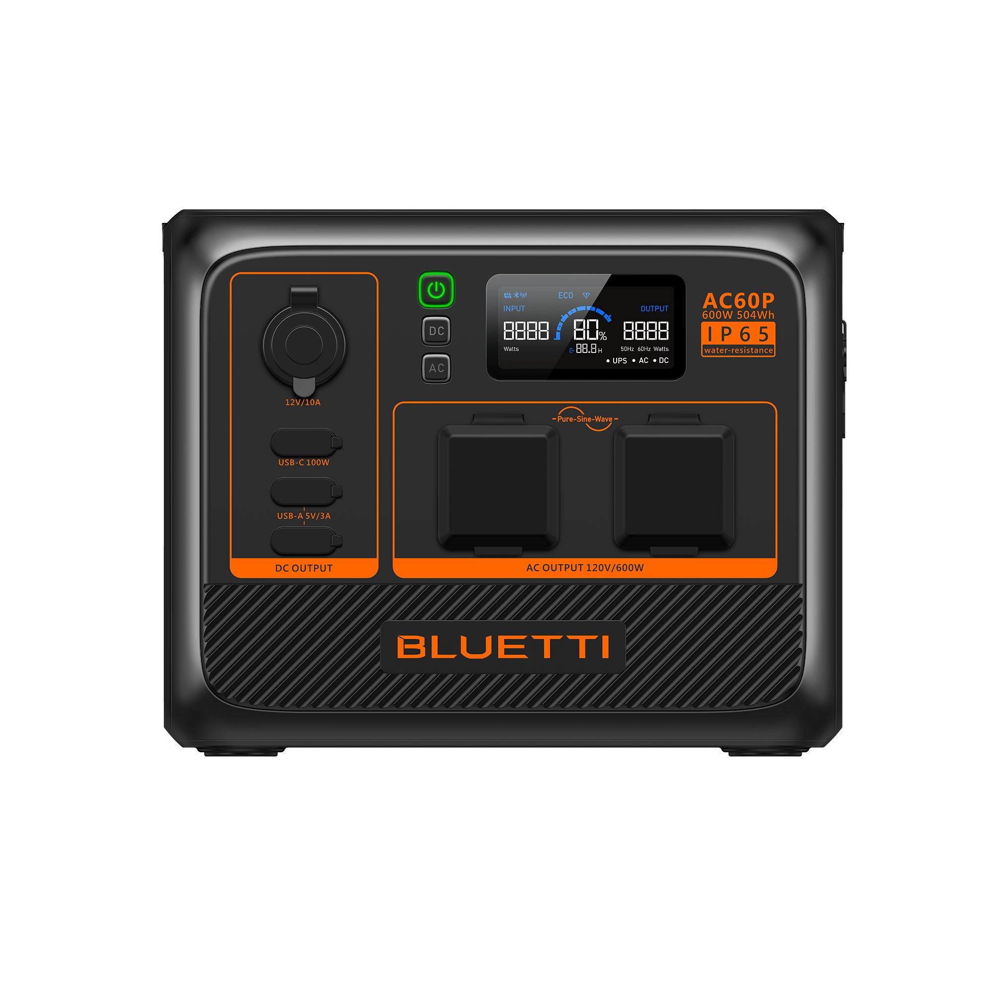 BLUETTI AC60 Portable Power Station For Camping/ 600W 403Wh, 4 Ways To Recharge (AC/Solar/Car/Lead-Acid Battery) AC60P / 600W,504Wh Power Station