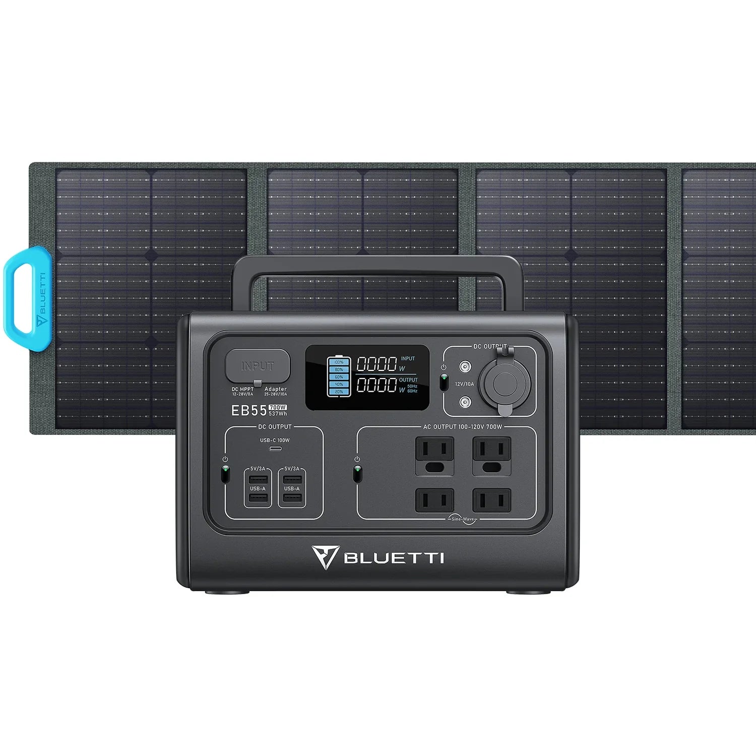 BLUETTI EB55 + 1*PV120S / Solar Generator Kit / RV Solar Panel Kit / Portable Battery Power Station