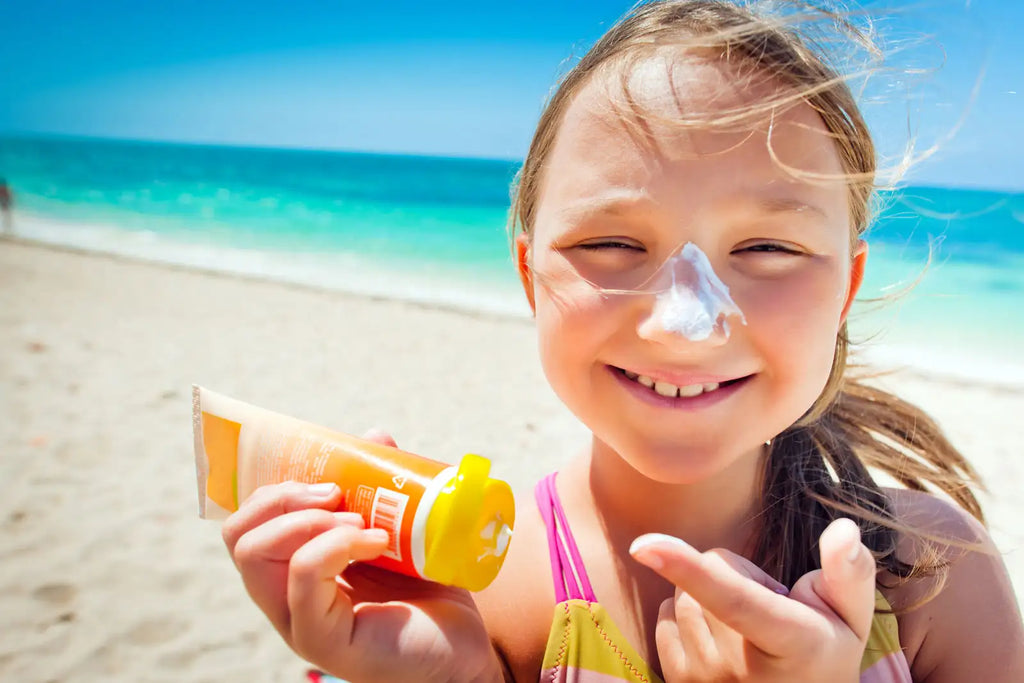 sunscreen on a child's face
