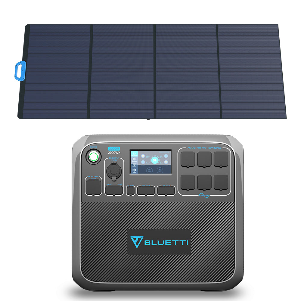 BLUETTI AC200P Portable Power Station / 2,000W 2,000Wh AC200P+PV350 / 2000W, 2000Wh, 350W Solar Kit