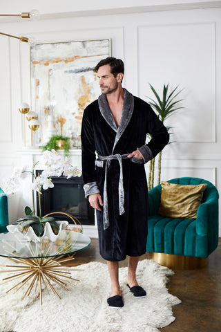 men plush robe