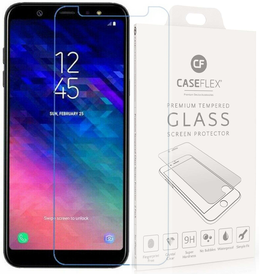 Caseflex Samsung Galaxy A6 (2018) Tempered Glass Screen Protector Clear Brand New