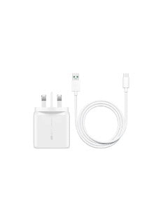 Oppo Accessory UK 3 Pin 65W 1.6A SuperVooc Adapter with Type-C DL129 Cable Bundle White Brand New