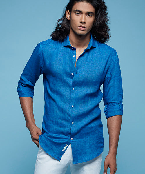 Buy Pure Linen Shirts For Men | Men's Linen Shirts Online – Bombay ...