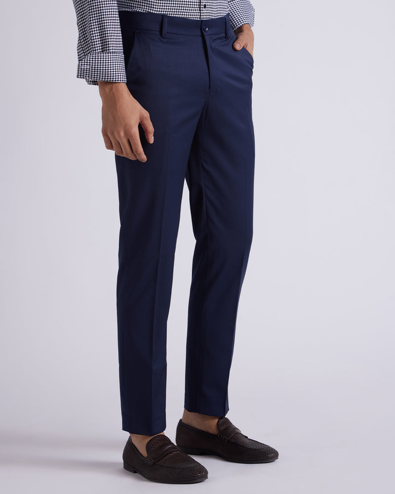 Noble Blended Wool Dress Pants - Royal Blue