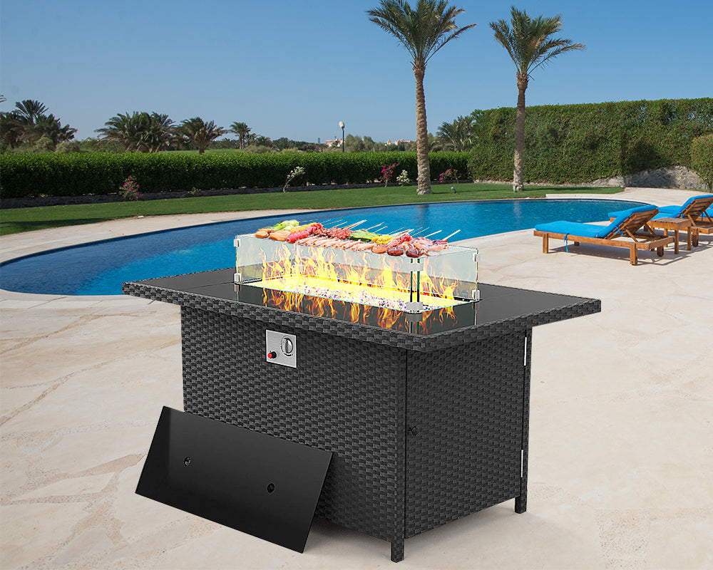 Cooking Safely on a Rattan Fire Pit Table