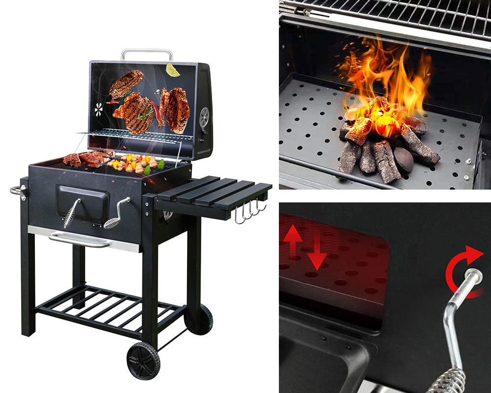 Charcoal Grill with Adjustable Height Handle