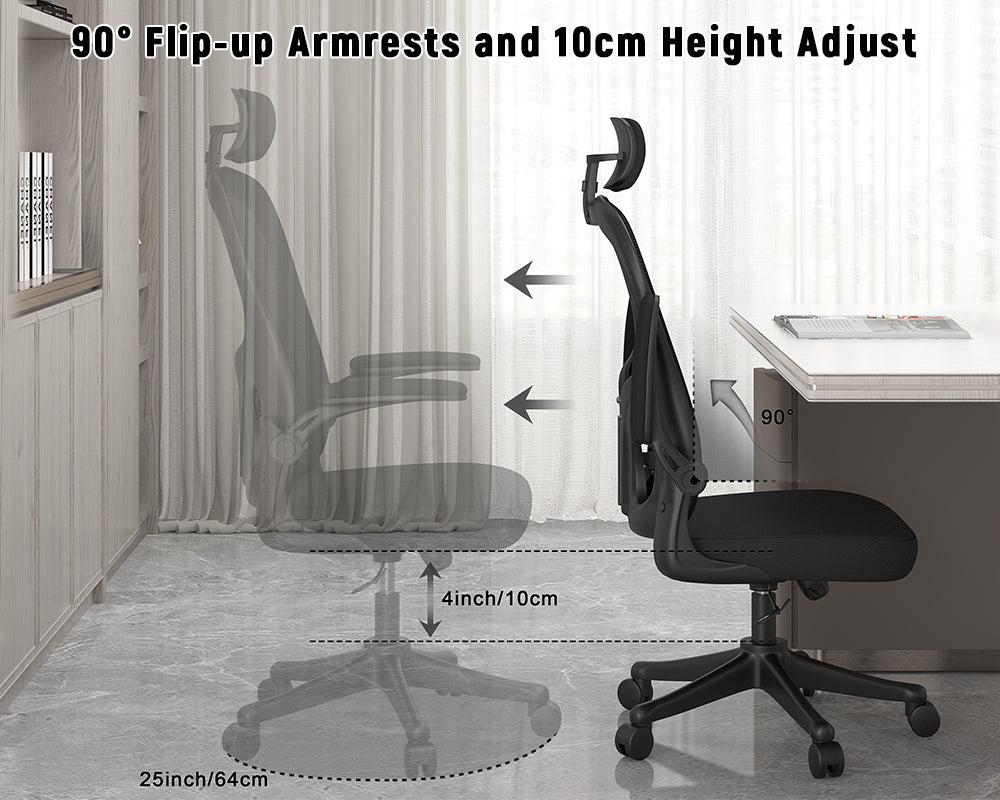 Height-Adjustable Ergonomic Desk Chair