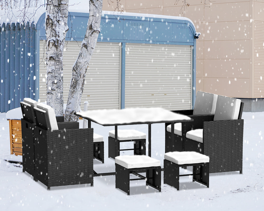 Rattan Patio Furniture in Winter