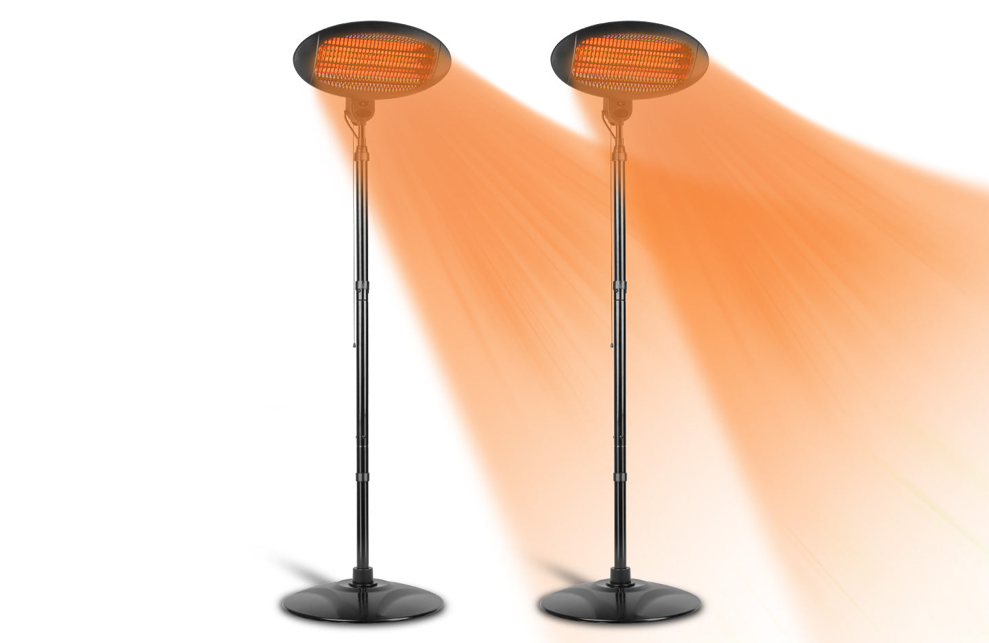 Product photograph of Indoor Outdoor Freestanding Electric Patio Heater With Pole 2000w 2pcs from RattanTree