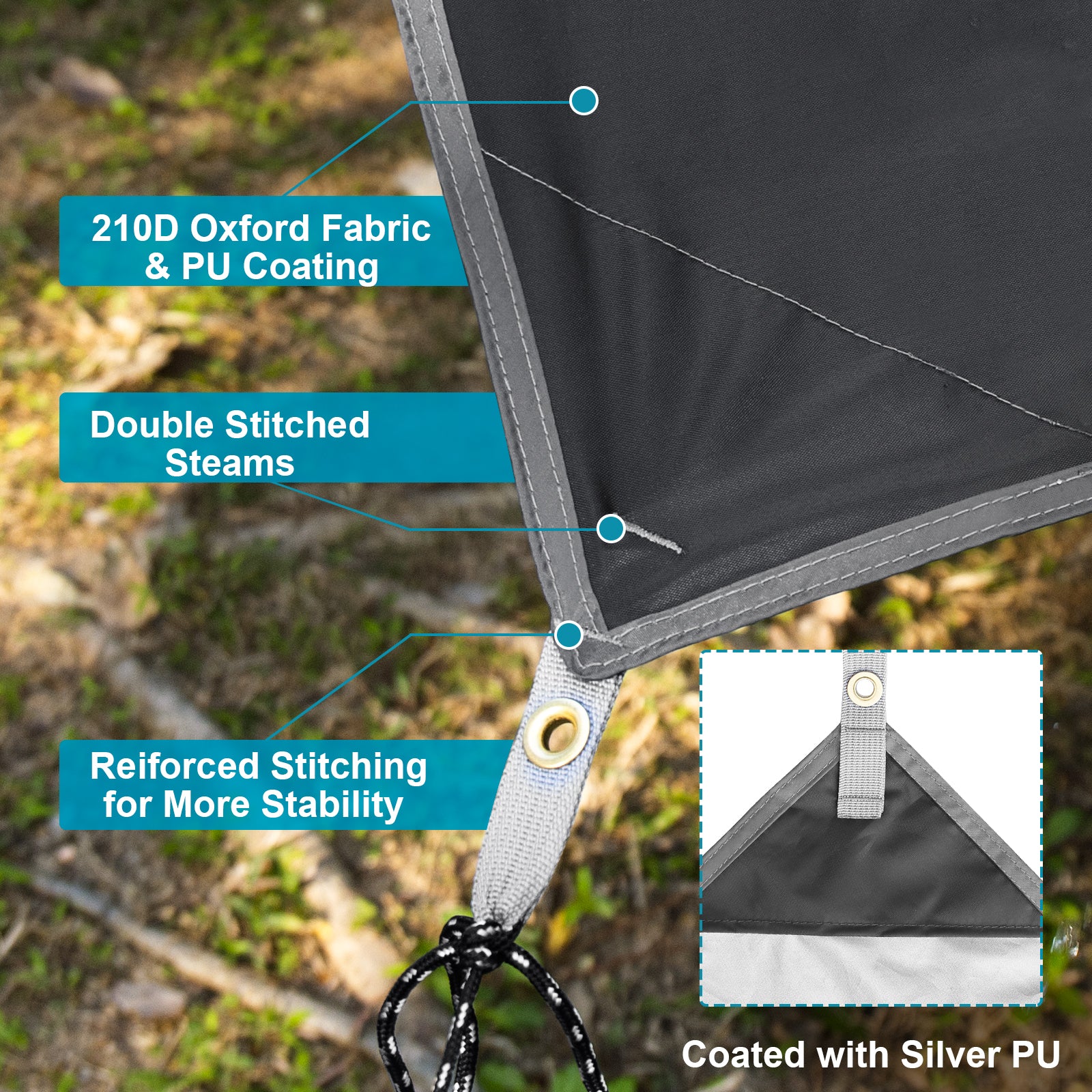 2021春夏新作】 V VONTOX Hammock Rain Fly, 10*10ft Hammock Tarp