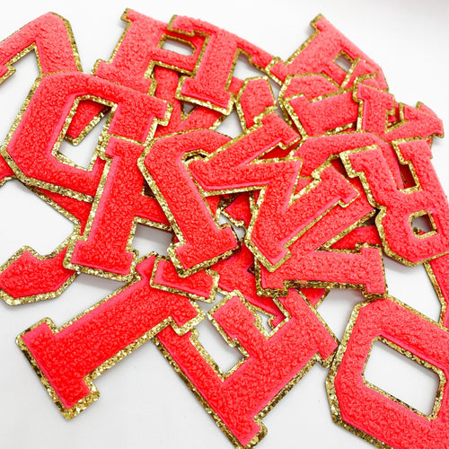 Neon Letter R iron on chenille patches - Creo Piece