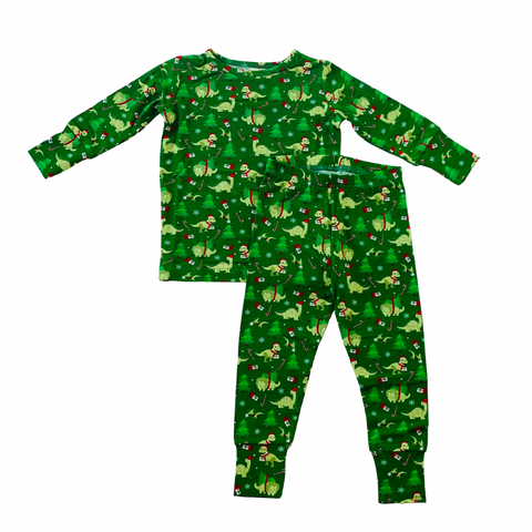 Two-Piece Bamboo Pajamas: Dino-Klaus