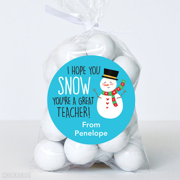 "I Hope You SNOW" Teacher Appreciation Stickers