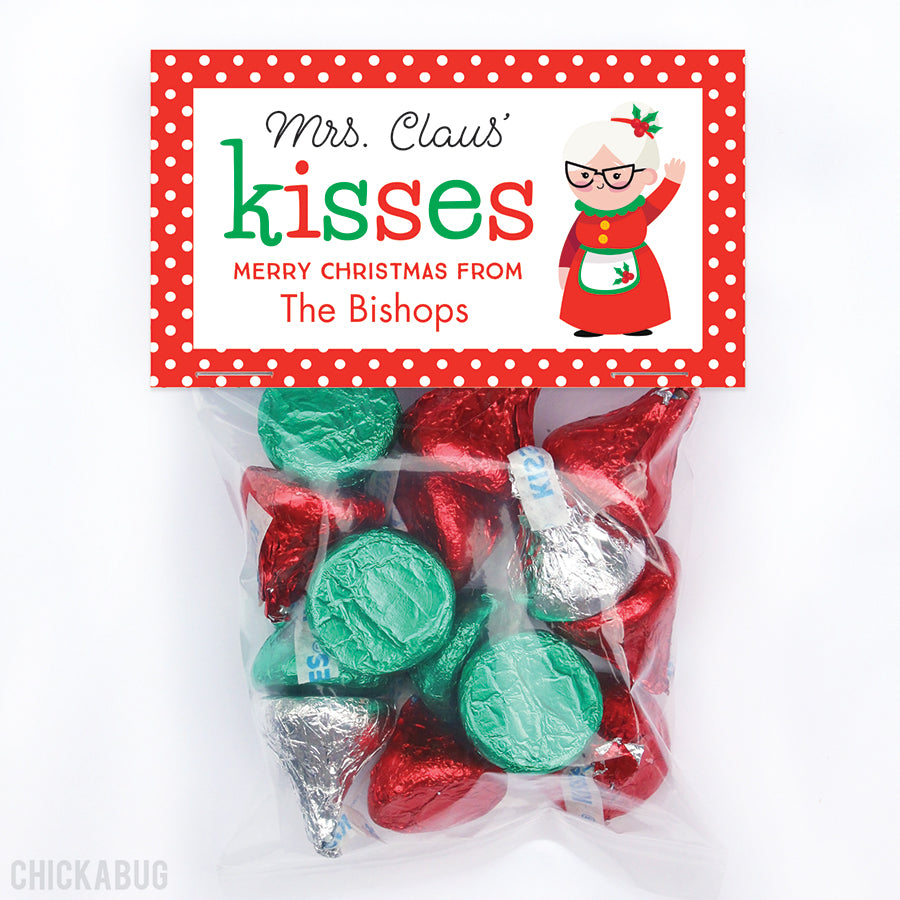 Mrs. Claus' Kisses Christmas Paper Tags and Bags – Chickabug