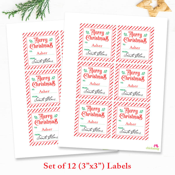 Personalized Vintage African-American Santa Christmas Gift Labels –  Chickabug