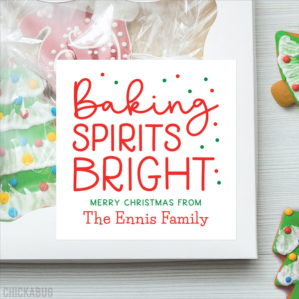 Baking Spirits Bright Printable Christmas Cookie Tags (Instant Download)