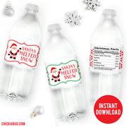 30 CHRISTMAS PARTY FAV0RS MELTED SNOWMAN WATER BOTTLE LABELS