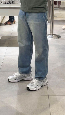 Running shoes with jeans