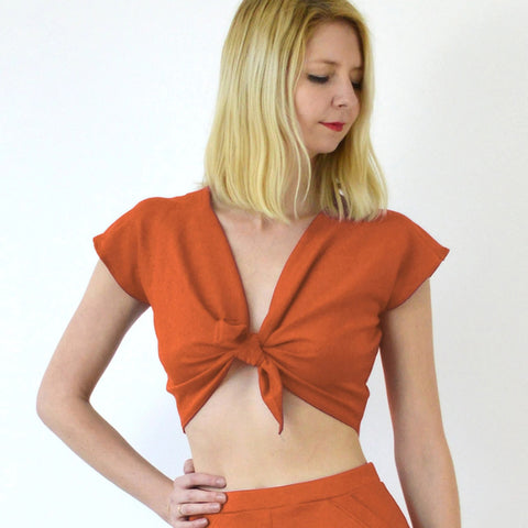 Wrap and tie front crop tops