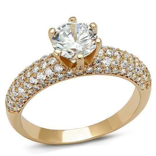 rose gold cubic zirconia solitaire engagement rings