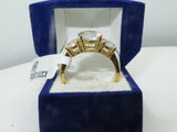Jewellery Kingdom Cubic Zirconia Three Stone Past Present Future Anniversary 4 Carat Ladies Ring (Gold) - Jewelry Rings - British D'sire