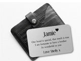 Pure Essence Greetings Special Bond Personalised Brother Keepsake Mini Wallet Cards - Wallet Cards - British D'sire