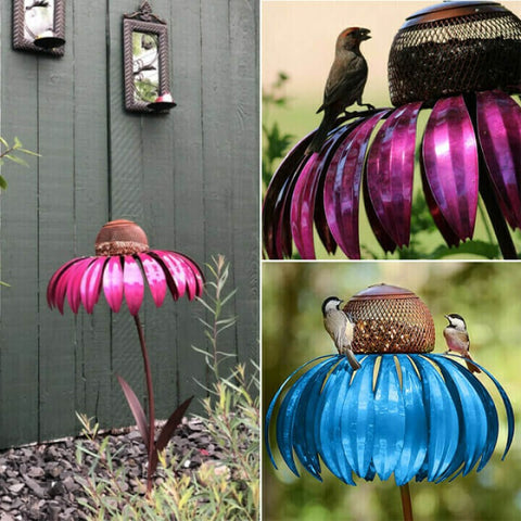 Vogelvoederhuisje in de vorm van een mooie bloem vogelhuisje als tuindecoratie – Cara Camilla