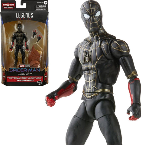 Marvel Legends Spider-Man 3 No Way Home Black & Gold Suit 6-Inch Actio ...