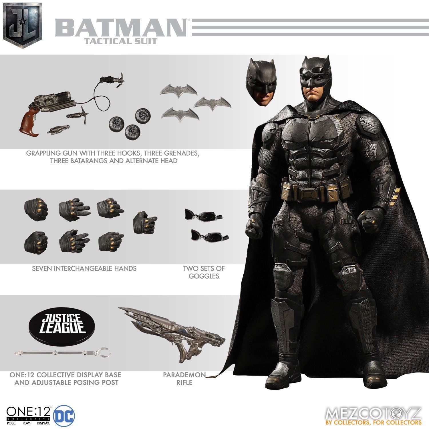 Mezco - One : 12 Collective Justice League Batman Tactical Suit 1/12th –  Props & 