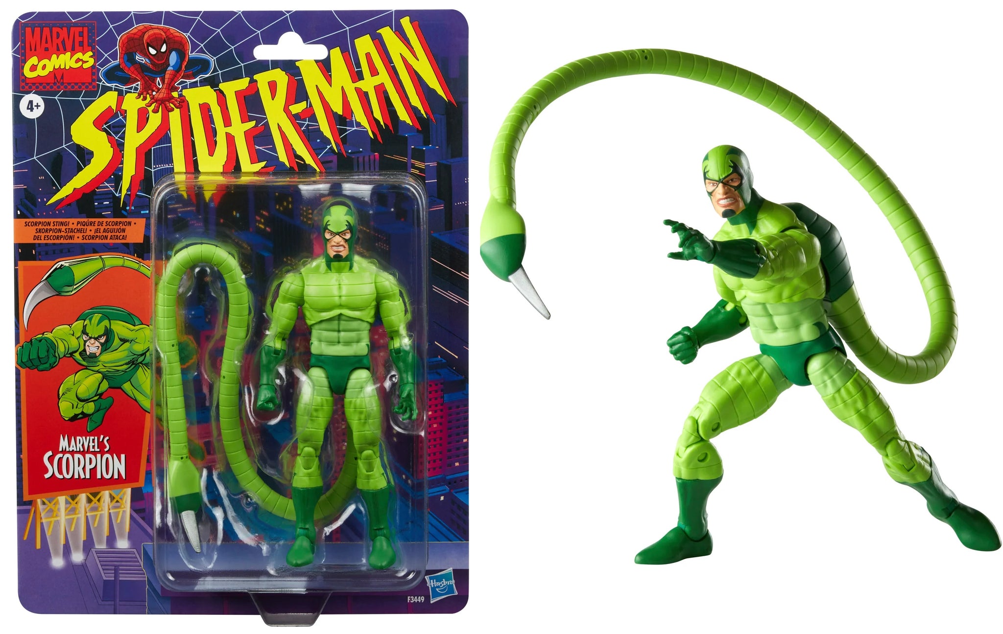 Marvel Legends Spider-Man Retro Marvel's Scorpion Action Figure - Hasb –  Props & 