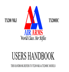 Air Arms TX200 MK3 TX200HC Airgun Air  Rifle Gun Pistol Owners Manual Instant Download #AirArms