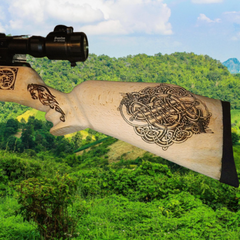 Bam B4 SMK B4 Viking Norse Gun Stock Engraving by Retrosheep #Airgun​ #Viking​ #Retrosheep