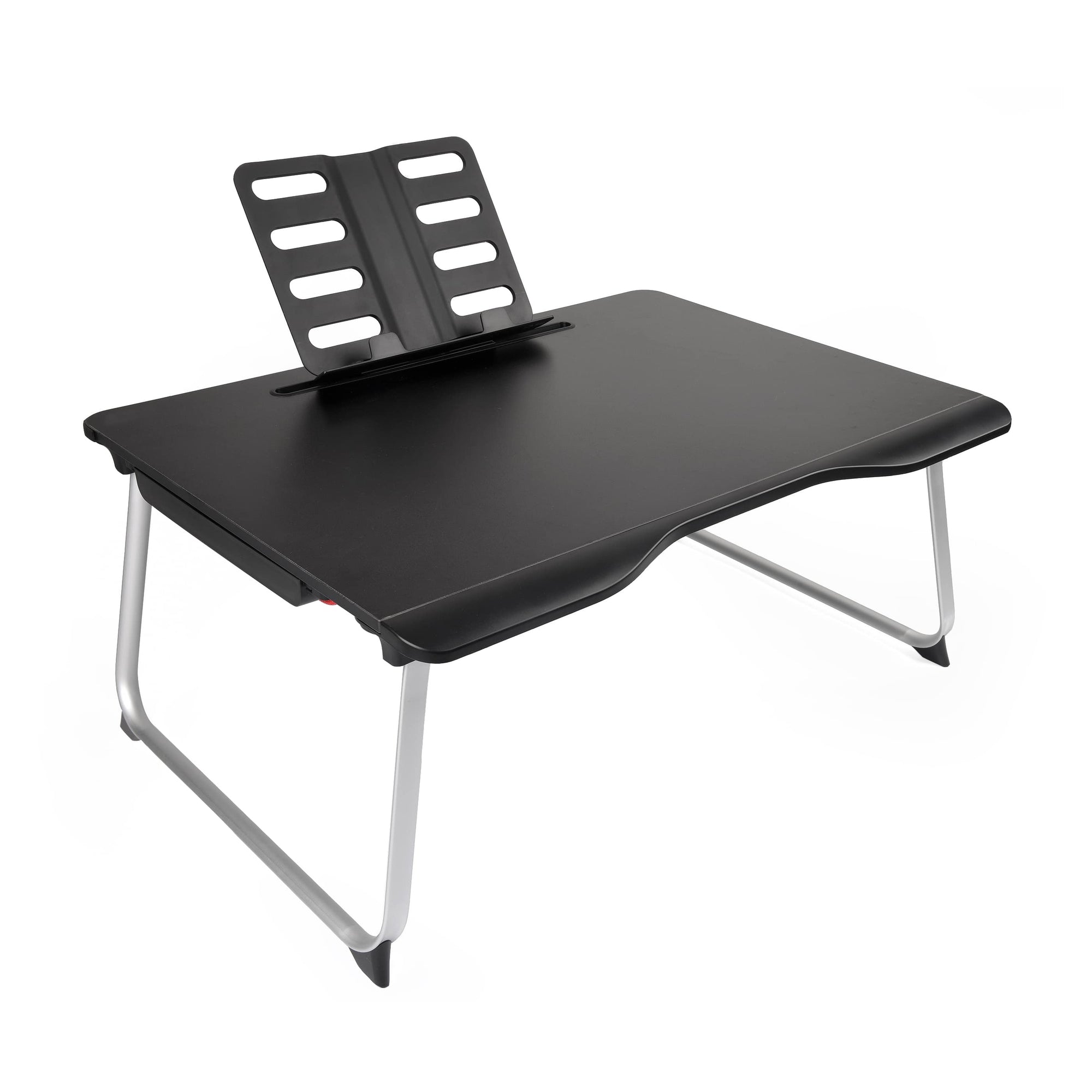 Cooper Desk Pro [XL Adjustable Folding Laptop Desk] - Height & Tilt Angle | Leather Top for Work, Study, Bed | Reading Stand, Drawer (Midnight Black)