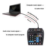 MX 4 Channel Audio Mixer Sound Mixing Console with Bluetooth USB Record 48V Phantom Power Monitor Paths Plus Effects .Use for home music production, webcast Karaoke Song