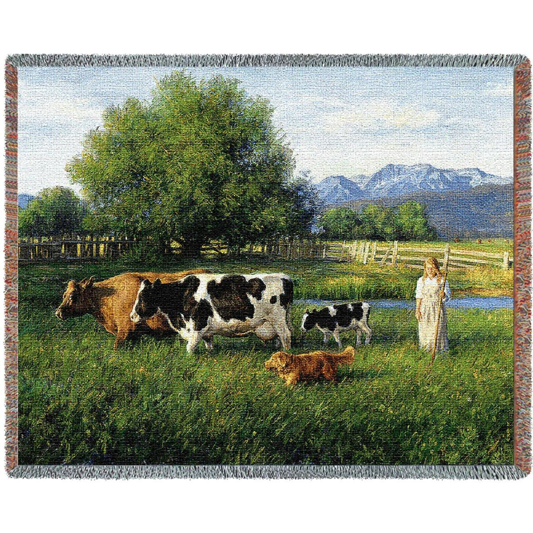 Country Girl Cotton Throw Blanket