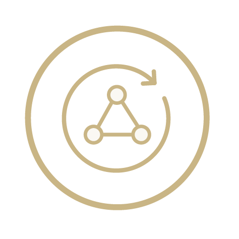 Icon of a scientific symbol inside a circle